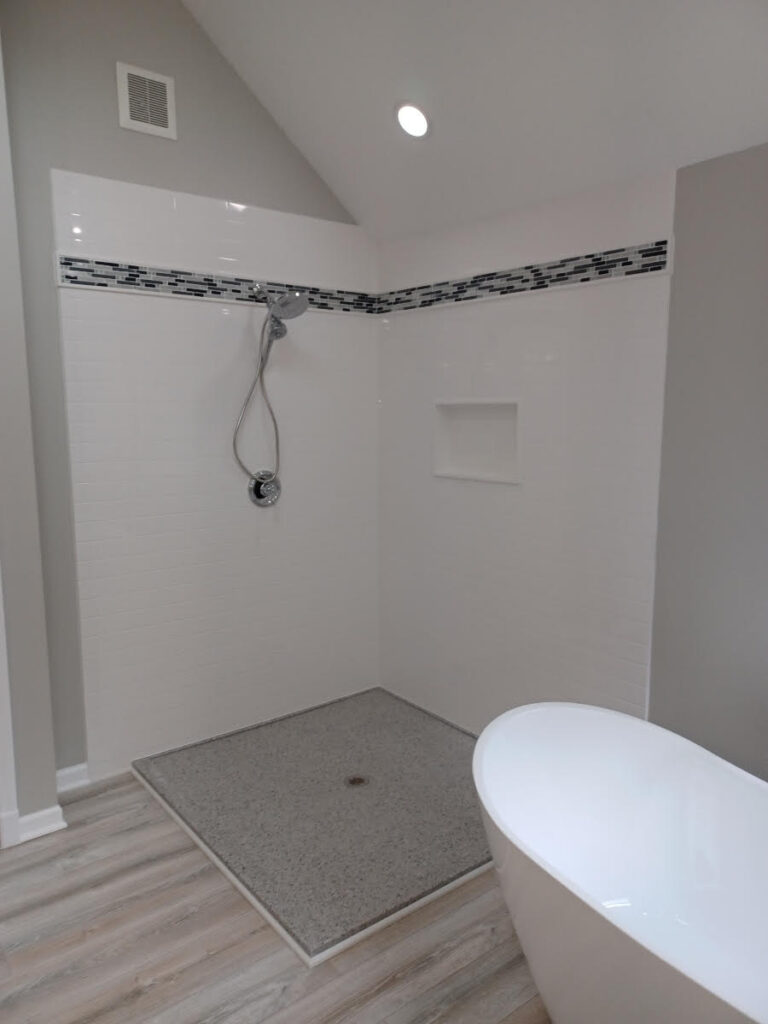 open shower with freestanding oval tub Arizona